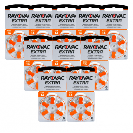 Rayovac Extra Advanced 13 baterijos klausos aparatams 60 vnt.